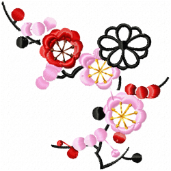 Flowers And Tree Embroidery Design 8